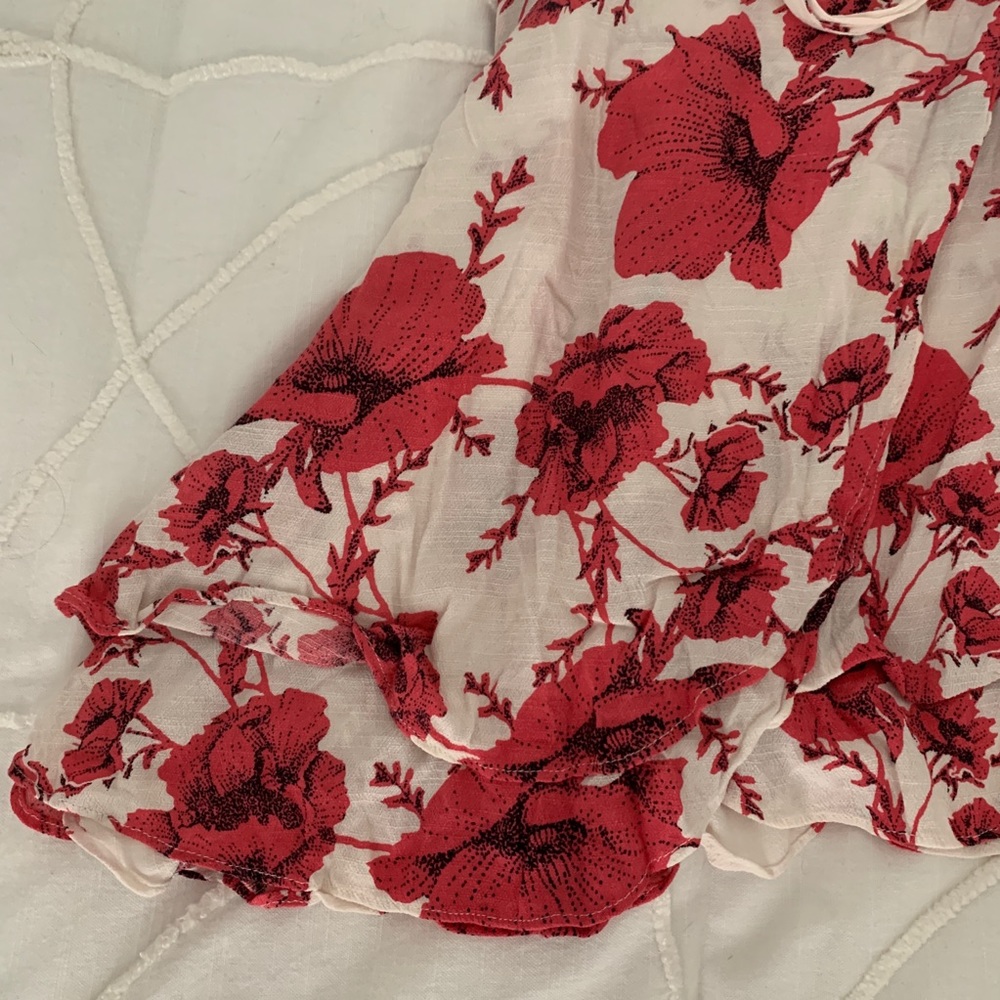 Free People French Quarter Wrap Mini Dress Hot Pink Floral - Picture 6 of 14